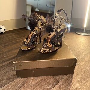 Bebe “Fay” feather heels